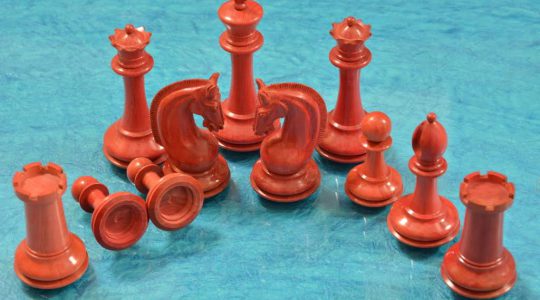 Chess pieces pink ivory Chess pieces pink ivory