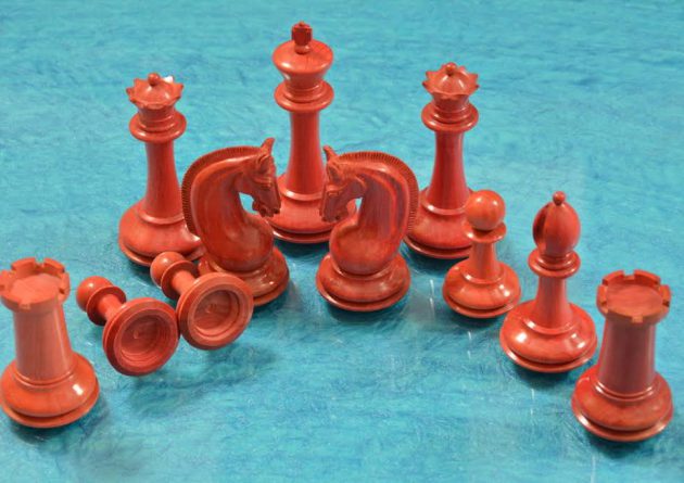 Chess pieces pink ivory Chess pieces pink ivory